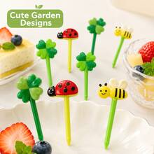 WGROOM 8pcs/16pcs Plastic Random Color Fruit Forks, Disposable Dessert Cake Fruit Picks, Kitchen Dessert Forks, Suitable For Wedding, Banquet, Gift, Birthday - Multicolor - View 5
