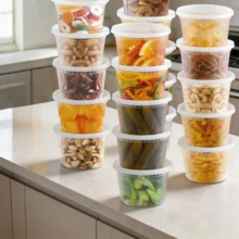 FookmeKag [48pcs] Food Storage Containers-16oz,24oz,32oz,Clear Plastic Containers (With Lids), For Storing Salads, Soups, Etc.|Stackable| Leak-Proof,Microwave/Dishwasher  Perfect For Halloween/Christmas Parties, Camping Trips, Back-To-School Parties, Etc. - 規格 - 查看 2