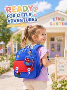 XD New Mushroom Pattern Backpack For Kids, Unisex, Lightweight And Minimalist, Suitable For School Or Travel, Lightweight College Student Backpack, Suitable For Daily Commute And Back To School Use - Multicolor - View 5