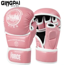 GINGPAI Half Finger Boxing Gloves For Women, Muay Thai, MMA, Boxing Training Gloves For Men, Teens And Adults - Multicolor - View 2