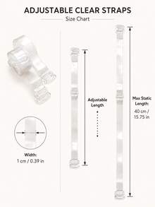 5 Pairs Clear Invisible Bra Straps, Non-Slip Silicone Straps For Strapless Bras, Suitable For Formal Occasions, Weddings, Vacations - Multicolor - View 3