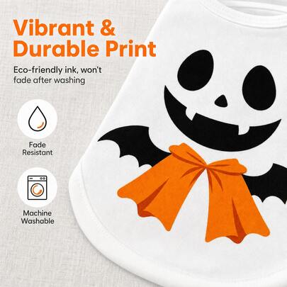 Áo tank thú cưng in hình ma Halloween với cánh dơi & nơ cam, trang phục lễ hội không tay màu trắng cho chó nhỏ & mèo. Hoàn hảo cho các bữa tiệc ngày lễ, sự kiện cosplay & chụp ảnh, trang phục thú cưng đáng yêu rùng rợn, quà tặng lý tưởng cho những người yêu thú cưng.