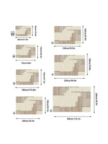 1 buah Karpet Area Bermotif Geometris Minimalis Modern Gaya Nordik dengan Sentuhan Antik - Lembut, Terbuat dari Bahan Kasmir Imitasi, Cocok untuk Kamar Mandi, Dapur, Pintu Masuk, Lorong, Samping Tempat Tidur, Ruang Tamu, Kamar Tidur, Keset Lantai yang Dapat Dicuci dengan Mesin Sepanjang Musim, Dekorasi Rumah - MultiWarna - View 3