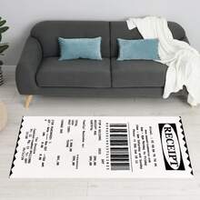 1pc Creative Shopping Receipt Shaped Floor Mat, Long Receipt Design Soft Skin-Friendly Bedroom Bedside Blanket, Living Room Entryway Decorative Mat, Bedroom/Living Room Fun Style Floor Mat, Decorative Carpet, Bedroom Decor, Small Rug, Carpet, Home Decor, Living Room Small Rug, Bedroom Carpet, Washable Carpet - Multicolor - View 4