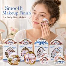 1/4 超大號 Alice 組合氣墊粉撲，超柔軟糖果妝容粉撲，乾濕兩用，多功能化妝海綿，適用於液態粉底、遮瑕膏、氣墊底妝，附精緻紙盒包裝 - 彩色 - 查看 2