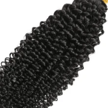 BINF Kinky Curly Human Hair Bundles 8-30 Inch Brazilian Remy Human Hair Weave Double Weft For Women Human Hair Extensions Daily Use Party Easy Change Hairstyle Curly Bundles - Natural Black - View 5