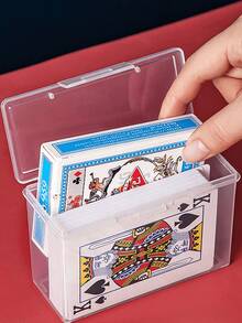 Caja de almacenamiento de tarjetas de plástico, caja de almacenamiento de tarjetas de intercambio de plástico transparente, caja de almacenamiento de tarjetas de béisbol, fundas de tarjetas de plástico transparente suave, diseño de ranura de carga superior, adecuado para tarjetas graduadas, mazos - transparente - Ver 1