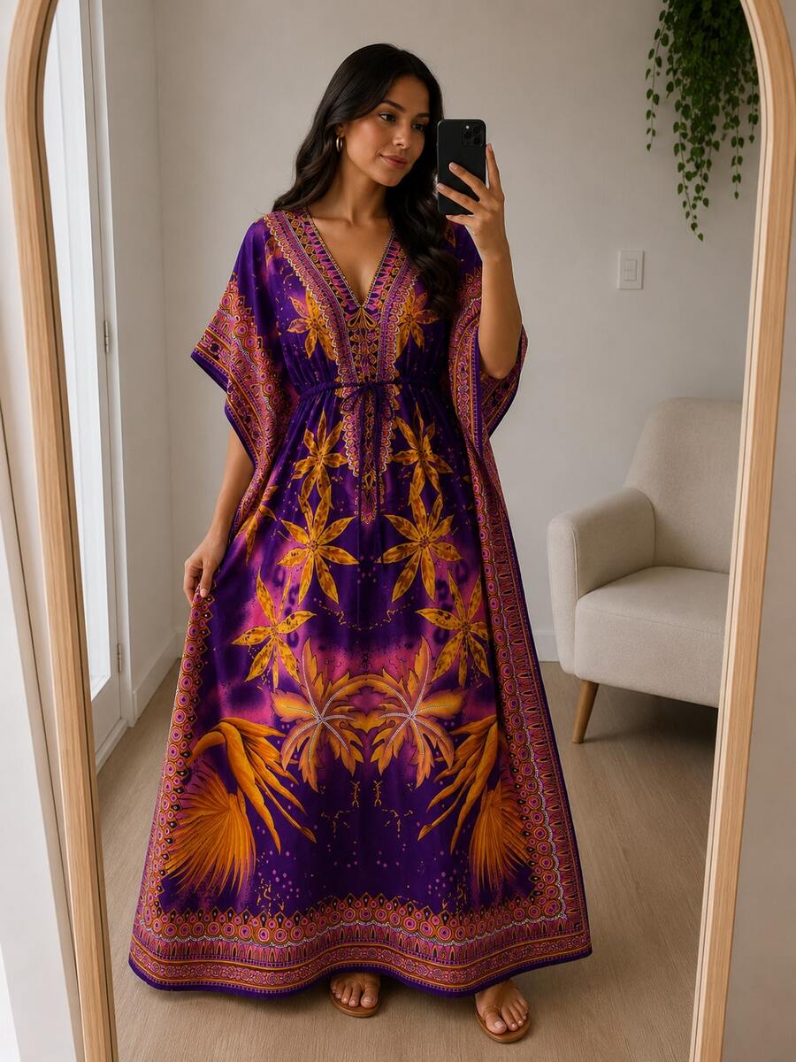 Women Long Dresses - 花粉色 - 查看 1