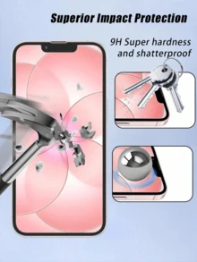 2 Pieces Tempered Glass Screen Protector, Full Screen Protection, Compatible With IPhone 17/17 Pro Max/17 Pro/17 Ari/16/15/14/13/12/11 Pro Max/12/13, Compatible With Samsung A03 S24 A71 4G, Transparent Protective Film, Waterproof, Shock Resistant, Drop Resistant, Scratch Resistant, Multiple Styles To Choose From [International Version Non Local Version] - Multicolor - View 5