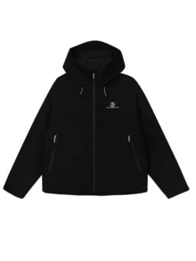CAMEL CROWN Men's New Outdoor Water Repellent Breathable Hooded Jacket, Casual Style Outerwear - Phantom Black - View 3