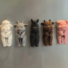 5pcs Cute Farm Animal Fridge Magnets Bag Clips, Sheep, Cow, Pig, Horse, Goat Shaped Reusable Plastic Snack Packaging Sealing Clips, Kitchen Pantry Food Bag Sealing Clips, Multi-Functional Snack Storage Organizer Clips - Multicolor - View 12