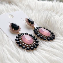 1pair Rhinestone Earrings,Elegant And Simple Dangling Women's Glass,English Water Drop Design,Water Droplet Suitable For Daily Wear And Parties - water droplets - View 4