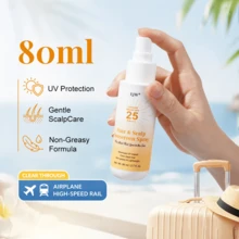 Hair & Scalp Sunscreen Spray SPF 25 | Dyed/Highlighted Hair Color UV Blocker | Lightweight Non-Greasy Protection | Coconut Nourishing Scalp Protective Shield - White - View 3