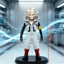 Wuthering Waves Rudo Figure, White-Haired Workwear Boy Game Character Desktop Collectible Display, Black And White Techwear Style Male PVC Static Model, Standing Pose Figure With Tech Backpack, Anime PC Case Decor Doll, Rudo, Gachiakuta, White-Haired Techwear Boy, Black And White Colorblock High-Neck Vest, Beige Multi-Pocket Workwear 3/4 Pants, Yellow Armband With Waist Hose Equipment, Black Oval Reflective Base, Cyber Wasteland Manga Merchandise - Multicolor - View 11