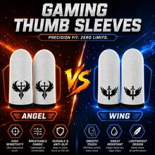 Pelindung Jari Gaming Angel Or Wing, Pelindung Jempol Bernapas untuk Gaming Mobile, Pelindung Jari Anti Keringat dan Anti Selip untuk Layar Sentuh - Putih - View 2
