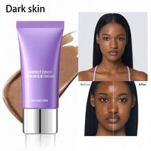 zephoco Perfect Cover Serum BB Cream Dark Skin- Tan/Deep With Warm Undertone, Skin Tint, Tinted Moisturizer, Skin Care Foundation Makeup, Korean Makeup - Dark Skin - View 1