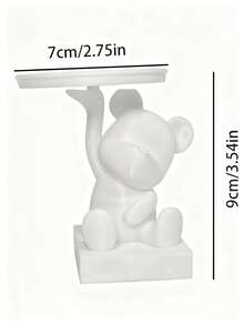 1pc Cute Bear Shaped Jewelry Storage Tray, Multi-Color Options, Small Item Organizer, Desktop Decor, Not For Food Contact, Please Refer To Size Chart For Actual Dimensions - 1 Pc - View 7