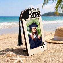 1/3/5pcs Solid Wood Photo Frame, Creative Graduation Cap Shaped Wooden Commemorative Photo Frame, Used To Record Important Milestones In Student Life, Graduation Party Tabletop Decoration, Commemorative Gift For High School And College Graduates - Graduation Photo Frame - View 6