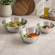 4Pcs/3pcs/1pc Stainless Steel Cooking Mixing Bowl With Scale, Japanese Style Thickened Mixing And Kneading Bowl For Home Use, Egg Beating, Salad, Baking - Silver - View 6