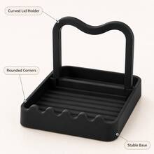 1pc Multifunctional PP Pot Lid Holder & Utensil Tray, Kitchen Countertop Spoon/Spatula/Ladle Storage Tray - Multicolor - View 7