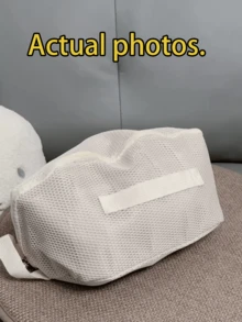 Breathable Mesh Cosmetic Storage Bag, Multi-Pocket Makeup Bag, Portable Toiletry Organizer. For Travel, Vacation, Fitness And Skincare - Multicolor - View 9