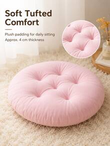 Round Thickened Floor Cushion, Quilted Tatami Seat Pad, Can Be Used For Chair And Back Support, Multi-Functional Chair Pad, Suitable For Home, Office, Dorm, Student Desk, Dining Chair, Meditation, Reading Corner, Bedroom, Living Room, Balcony And Modern Home Decor - Multicolor - View 3