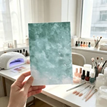 1入彩虹漸層假指甲展示卡，美甲攝影道具背景板，桌面美甲樣品展示紙 - 彩色 - 查看 12