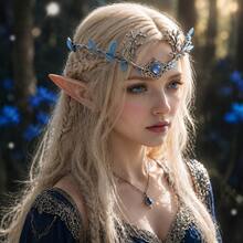 1pc Elf Headpiece Vine Headband Fairy Witch Crown Gothic Style Hair Hoop Woodland Bride Wedding Decoration, Suitable For Halloween - Multicolor - View 1