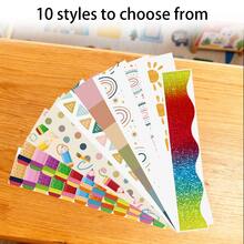 12pcs - Bohemian Style Bulletin Board Borders, Colorful Classroom Border Stickers With Adhesive, Bohemian Die-Cut Border Decorations For Bulletin Board, Fan-Shaped Self-Adhesive School Blackboard Decoration Stickers Suitable For Blackboard And Desk - Dots - View 3