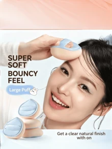 4/2pcs 22mm Thickened Dual-Sided Powder Puff With Hand Strap,Makeup Sponge Large Cloud Shape Soft Makeup Sponge Puff, Dry & Wet Use Foundation Blending Sponge For Liquid Cream Powder Cosmetic Application Beauty Tools - Multicolor - View 2