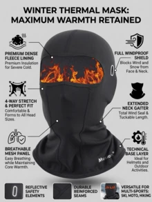 1/2 buah Balaclava Musim Dingin Berlapisan Bulu Domba, Masker Wajah Penuh Hangat Tahan Angin, Penutup Pelindung Kepala & Leher Elastis Bernapas untuk Ski Snowboard Cuaca Dingin, Syal Dalam Helm untuk Berkendara Motor dan Lari - MultiWarna - View 4
