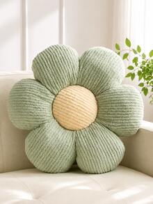 1pc Solid Color 6-Petal Flower Shaped Plush Decorative Pillow, Soft Ribbed Texture Filled Cushion, Suitable For Sofa, Bed, Bedroom And Living Room Decor, Cozy Home Arrangement And Housewarming Gift - Multicolor - View 12