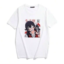 European And American Vintage Y2K Retro Style Anime Print Streetwear T-Shirt For Summer - 白色 - 查看 1