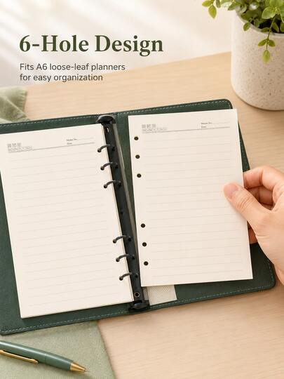 A6 Loose-Leaf Planner Inserts - Includes Budget Planning, Diary And Note Pages | White Paper | Replaceable Inserts, Suitable For Daily Planning And Recording; Fits A6 Loose-Leaf Binder; Also Suitable For Tracking Errors Or Quick Note-Taking