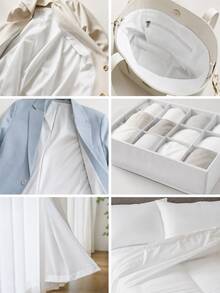 Solid White Smooth Lining Fabric, Soft Smooth Lightweight Garment Lining Material, Solid Color Inner Lining Cloth For Dress, Coat, Skirt, Garment Inner Layer And Handmade Sewing Projects, DIY Sewing Fabric - 1 - View 10