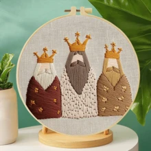 1 pièce pièce 20*20cm/7,9*7,9in,Kit de broderie La naissance d'un enfant, ensemble de broderie fait main DIY pour débutants adultes, cadeau pour la maison, cadeau de couture pour femmes, comprenant le manuel d'utilisation, le tissu à motif imprimé, le cadre de broderie, l'aiguille et le fil. - A - Voir 9