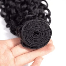 BINF Kinky Curly Human Hair Bundles 8-30 Inch Brazilian Remy Human Hair Weave Double Weft For Women Human Hair Extensions Daily Use Party Easy Change Hairstyle Curly Bundles - Natural Black - View 4