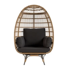 Patio Lounge Chair & Swing Chair - Black - View 6