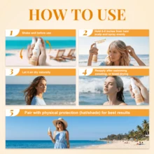 Hair & Scalp Sunscreen Spray SPF 25 | Dyed/Highlighted Hair Color UV Blocker | Lightweight Non-Greasy Protection | Coconut Nourishing Scalp Protective Shield - White - View 6