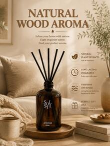 Pengharum Ruangan Reed Diffuser Alami 500ML, Dekorasi Pengharum Ruangan Gaya Kayu, Pengharum Ruangan Elegan, Dekorasi Ruangan Minimalis, Cocok untuk Ruang Tamu, Kamar Mandi, Lorong, Pilihan Hadiah, Aroma Teh Putih dan Oud - Beragam Aroma - View 3