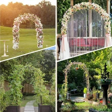 1 Black Metal Garden Arch, Rose Vine Frame+Outdoor Pavilion+Wedding Background Frame In One, Bold Structure, Strong Load-Bearing Capacity, Suitable For Balcony, Lawn, Garden Parties - Arch Support - View 11