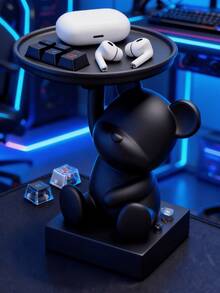 1pc Cute Bear Shaped Jewelry Storage Tray, Multi-Color Options, Small Item Organizer, Desktop Decor, Not For Food Contact, Please Refer To Size Chart For Actual Dimensions - 1 Pc - View 9