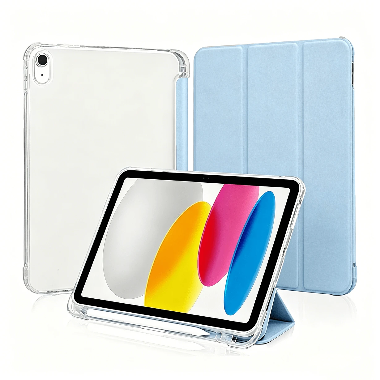 適用於 iPad 11 代 A16 保護殼，四角氣囊防摔，智慧休眠/喚醒，三折支架，相容 iPad Air 11 保護殼，相容 iPad 9 代/10 代保護殼，相容 Honor Pad X8A 11 吋保護殼，MatePad SE 11 吋保護殼，相容 Tab M11 保護殼