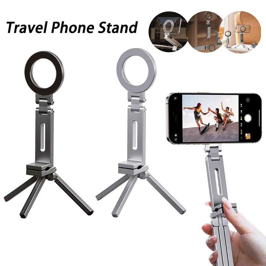 Soporte magnético ajustable para teléfono con rotación de 360°, trípode magnético para teléfono, soporte de teléfono MagSafe, soporte de teléfono triangular portátil, regalo de primavera y cumpleaños