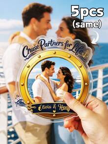 Cruise Partners For Life 個性化情侶背影郵輪船門磁鐵，1/3/5件組，返校教師置物櫃磁鐵、教室磁鐵，耐用磁性背板，情人節禮物，送給她/他/朋友的禮物，居家裝飾 - 多色2 - 查看 12