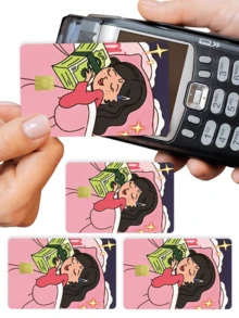 1pc Girly Credit Card Sticker Privacy Protection Card Skin, Wealth Birthday Gift PVC Material Anti-Fingerprint Anti-Scratch Wear-Resistant Card Sleeve, Suitable For Men, Women, Couples, Small Chip Card, Bank Card, Credit Card, Transportation Card, Student Campus Card Personalized DIY - Type a - View 11