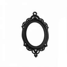 2pcs 30x40mm Inner Size Black Alloy Metal Oval Pendant Cabochons Blank Base Setting Bezel Tray DIY Jewelry Making Accessories - Black - View 6