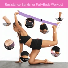 Multifunctional Resistance Band, Suitable For Everyone, Ideal For Glute And Shoulder Workout, Body Shaping, Pilates, Dance Training, Strength Training And Yoga Stretching Gym Accessory, Yoga Pilates Equipment Resistance Band Strap - Multicolor - View 5