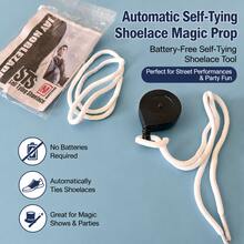 Automatic Shoelace Magic Prop, Battery-Free Self-Threading Shoelace Tool, Suitable For Street Performance And Party Fun - Black and White - View 4
