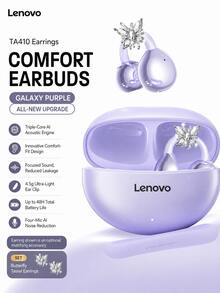 Lenovo 2026 新款耳夾式開耳無線 BT5.4 耳機，超長續航，高品質音效，智能通話降噪，舒適長久佩戴，適合運動與送禮 - 淡紫色 - 查看 14